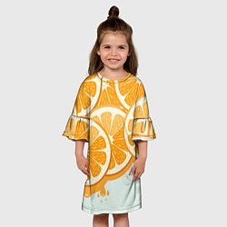Платье клеш для девочки АПЕЛЬСИН ORANGE, цвет: 3D-принт — фото 2