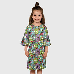 Платье клеш для девочки Зомби, цвет: 3D-принт — фото 2