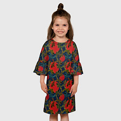 Платье клеш для девочки Карпы, цвет: 3D-принт — фото 2