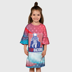 Платье клеш для девочки Стоп расизм!, цвет: 3D-принт — фото 2