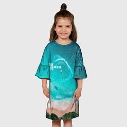 Платье клеш для девочки Shark in sea, цвет: 3D-принт — фото 2