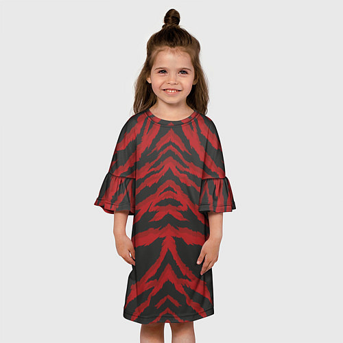 Детское платье Красная шкура тигра / 3D-принт – фото 3