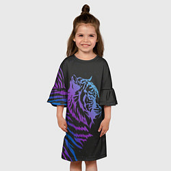 Платье клеш для девочки Tiger Neon, цвет: 3D-принт — фото 2