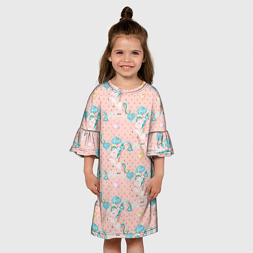 Детское платье Единороги из паттерна / 3D-принт – фото 3