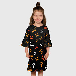Платье клеш для девочки Разный тыквенсон, цвет: 3D-принт — фото 2