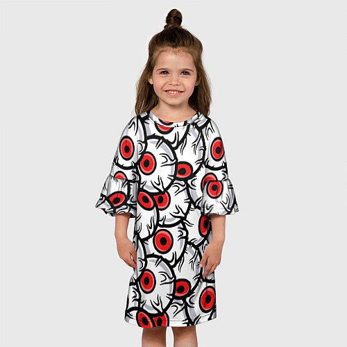 Детское платье HALLOWEEN EYES ХЕЛЛОУИН ГЛАЗА / 3D-принт – фото 3