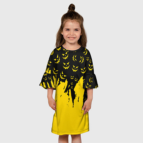 Детское платье Тыквенные смайлы / 3D-принт – фото 3