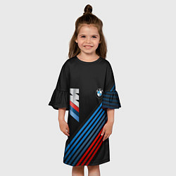 Платье клеш для девочки BMW STRIPE, цвет: 3D-принт — фото 2