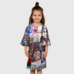 Платье клеш для девочки Геншин импакт, персонажи, цвет: 3D-принт — фото 2
