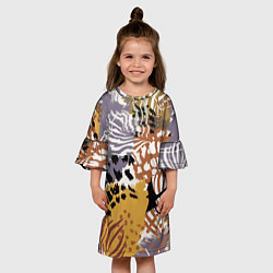 Платье клеш для девочки Зебра Пятнистая, цвет: 3D-принт — фото 2