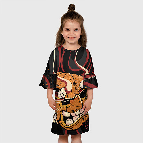 Детское платье Хеллоуинская тыква-хання / 3D-принт – фото 3