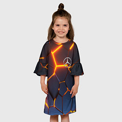 Платье клеш для девочки MERCEDES-BENZ AMG 3D ГЕОМЕТРИЯ, цвет: 3D-принт — фото 2