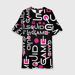 Платье клеш для девочки SQUID GAME ЛОГО PINK, цвет: 3D-принт