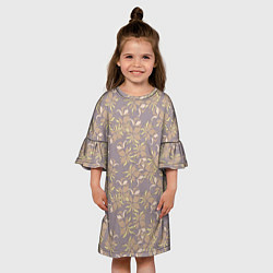 Платье клеш для девочки Цветочный принт с лилиями, цвет: 3D-принт — фото 2