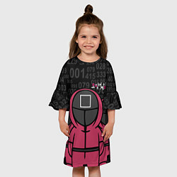 Платье клеш для девочки SQUID GAME: ФИГУРКИ СТРАЖЕЙ, цвет: 3D-принт — фото 2