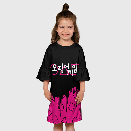 Детское платье Игра в кальмара: Логотип / 3D-принт – фото 3