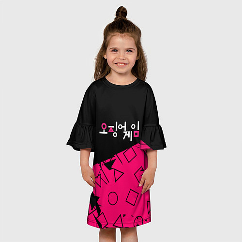 Детское платье Игра в кальмара: Логотип / 3D-принт – фото 3