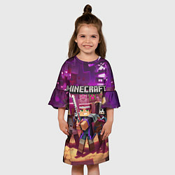 Платье клеш для девочки MINECRAFT ГЕРОИ ПРОТИВ ЗЛА, цвет: 3D-принт — фото 2