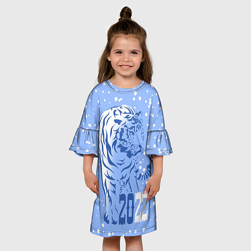 Детское платье Голубой водяной тигр / 3D-принт – фото 3