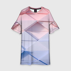 Платье клеш для девочки Треугольники для тебя, цвет: 3D-принт