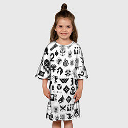 Платье клеш для девочки DESTINY 2 LOGO PATTERN ДЕСТИНИ, цвет: 3D-принт — фото 2