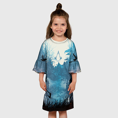 Детское платье ASSASSINS CREED VALHALLA ВАЛЬГАЛЛА ЭЙВОР / 3D-принт – фото 3