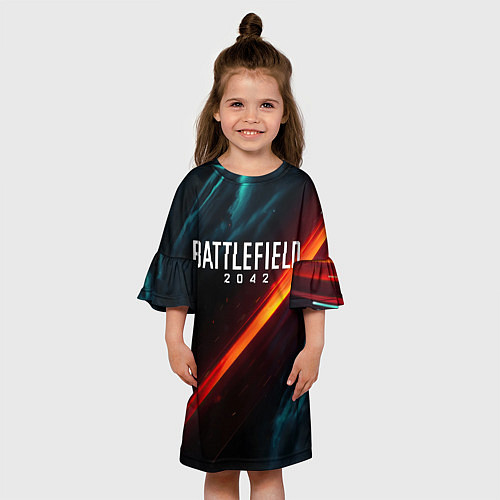 Детское платье BATTLEFIELD 2042 НЕОН / 3D-принт – фото 3