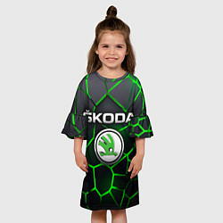 Платье клеш для девочки Skoda 3D плиты с подсветкой, цвет: 3D-принт — фото 2