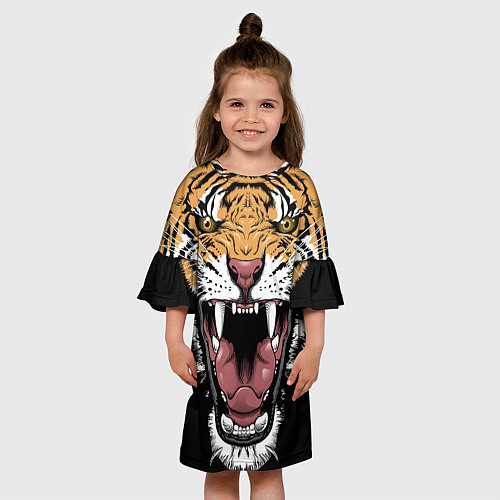 Детское платье Оскал амурского тигра / 3D-принт – фото 3