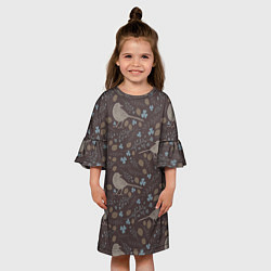 Платье клеш для девочки Осенняя абстракция, цвет: 3D-принт — фото 2