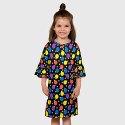 Платье клеш для девочки Новогодние Лампочки, цвет: 3D-принт — фото 2