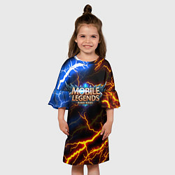 Платье клеш для девочки Mobile Legends разряды молний flash, цвет: 3D-принт — фото 2