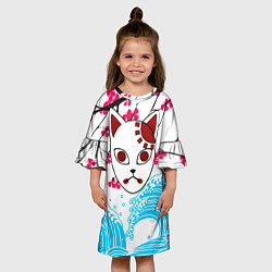 Платье клеш для девочки МАСКА КЛИНОК, РАССЕКАЮЩИЙ ДЕМОНОВ, цвет: 3D-принт — фото 2