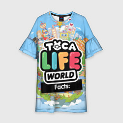 Платье клеш для девочки Toca Life World, цвет: 3D-принт