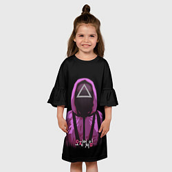 Платье клеш для девочки Squid Game Triangle Guy, цвет: 3D-принт — фото 2