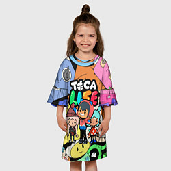 Платье клеш для девочки Toca Life: Heroes, цвет: 3D-принт — фото 2