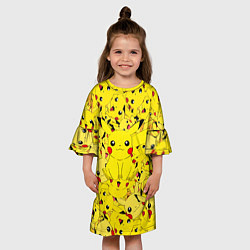Платье клеш для девочки ПИКАЧУ ПОКЕМОН PIKA PIKA, цвет: 3D-принт — фото 2