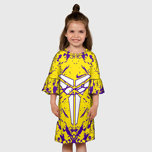 Детское платье ЛЕЙКЕРС LOS ANGELES LAKERS, / 3D-принт – фото 3