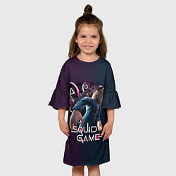 Платье клеш для девочки SQUID GAME ROBLOX 456 ИГРА В КАЛЬМАРА РОБЛОКС 456, цвет: 3D-принт — фото 2