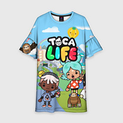 Платье клеш для девочки Toca Life цвета 3D-принт — фото 1