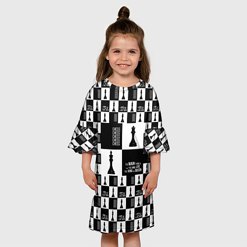 Детское платье Шахматы Король и королева 2022 / 3D-принт – фото 3