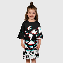 Платье клеш для девочки MARSHMELLO GLITCH, цвет: 3D-принт — фото 2