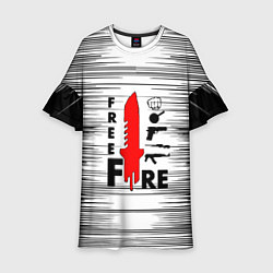 Платье клеш для девочки Free Fire Фри Фаер,, цвет: 3D-принт