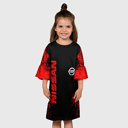 Платье клеш для девочки NISSAN RED, цвет: 3D-принт — фото 2