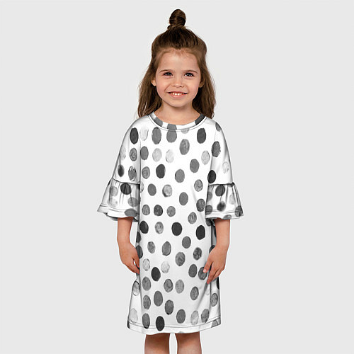 Детское платье Кружочки на белом фоне / 3D-принт – фото 3