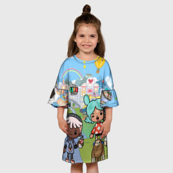 Платье клеш для девочки Toca Life World цвета 3D-принт — фото 2