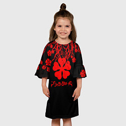 Платье клеш для девочки Дерево с Чёрный клевером, цвет: 3D-принт — фото 2