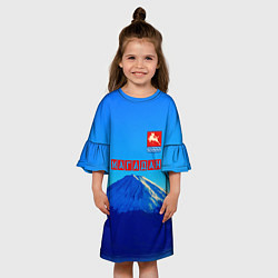 Платье клеш для девочки Магадан герб, цвет: 3D-принт — фото 2