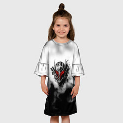 Платье клеш для девочки Берсерк: Облачно, цвет: 3D-принт — фото 2
