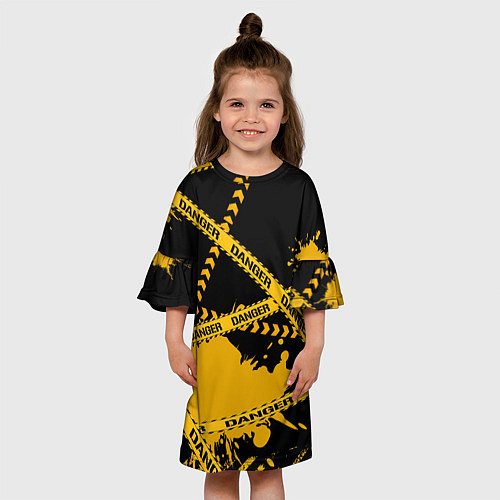Детское платье Лента DANGER / 3D-принт – фото 3
